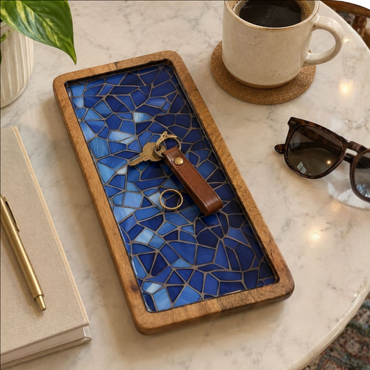 Blue Mosaic Rectangular Platter