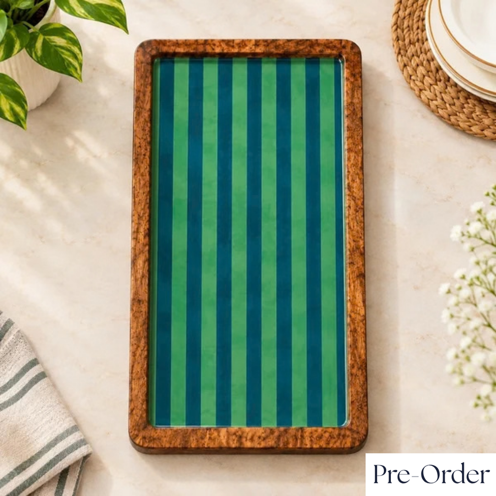 Blue Mosaic Rectangular Platter – Découpage