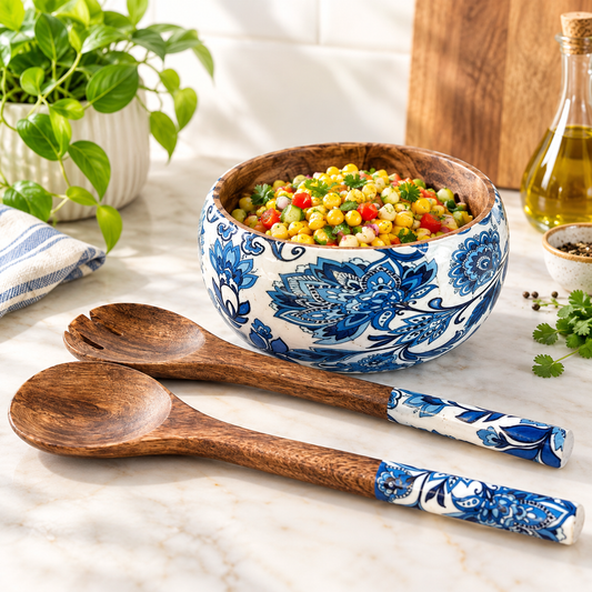Turkish  Salad Bowl With 2 Spoons