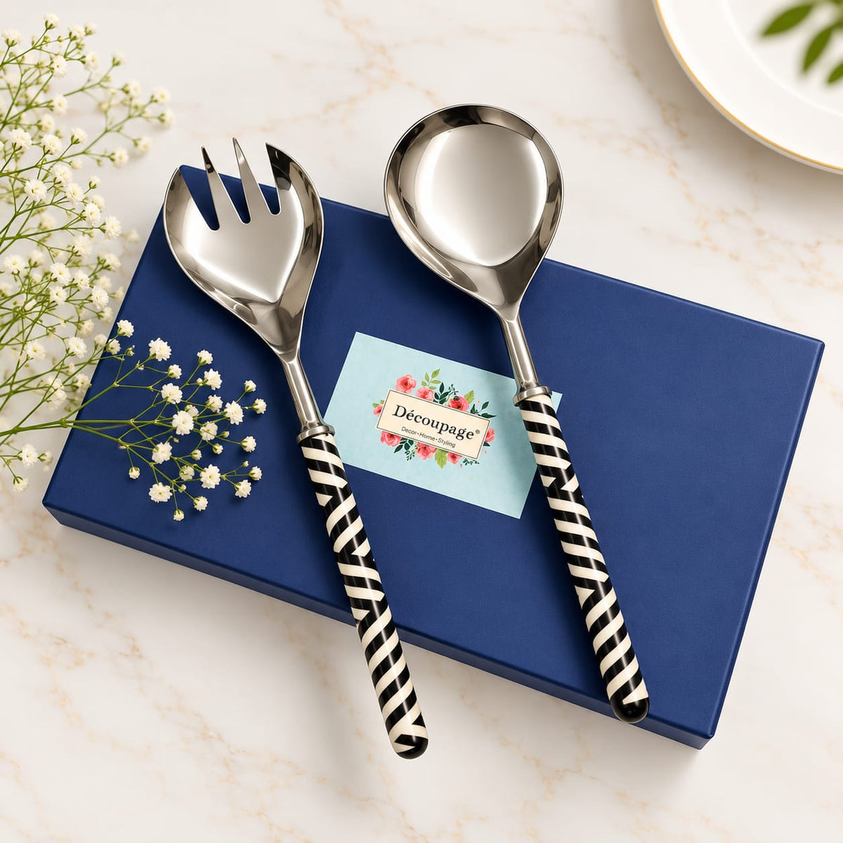 Monochrome Cutlery set of 2
