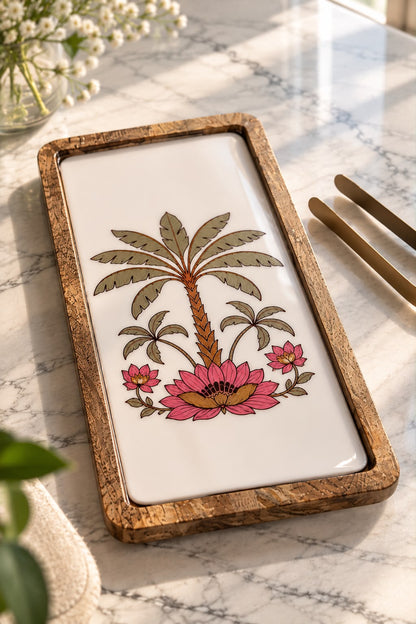 Palm Tree Rectangular Platter