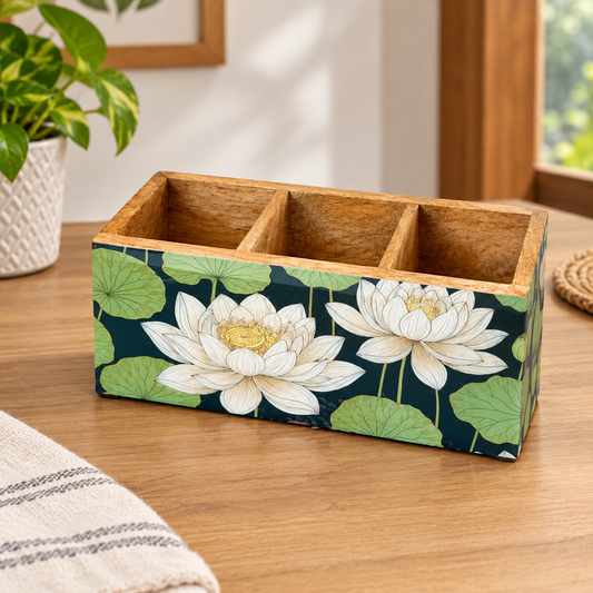 White Lotus Cutlery Holder