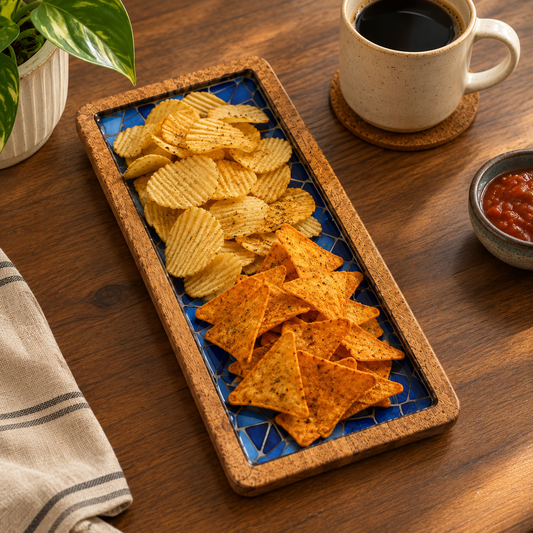 Blue Mosaic Rectangular Platter